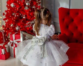 white christmas dresses Christmas White Cotton Dress main image 0