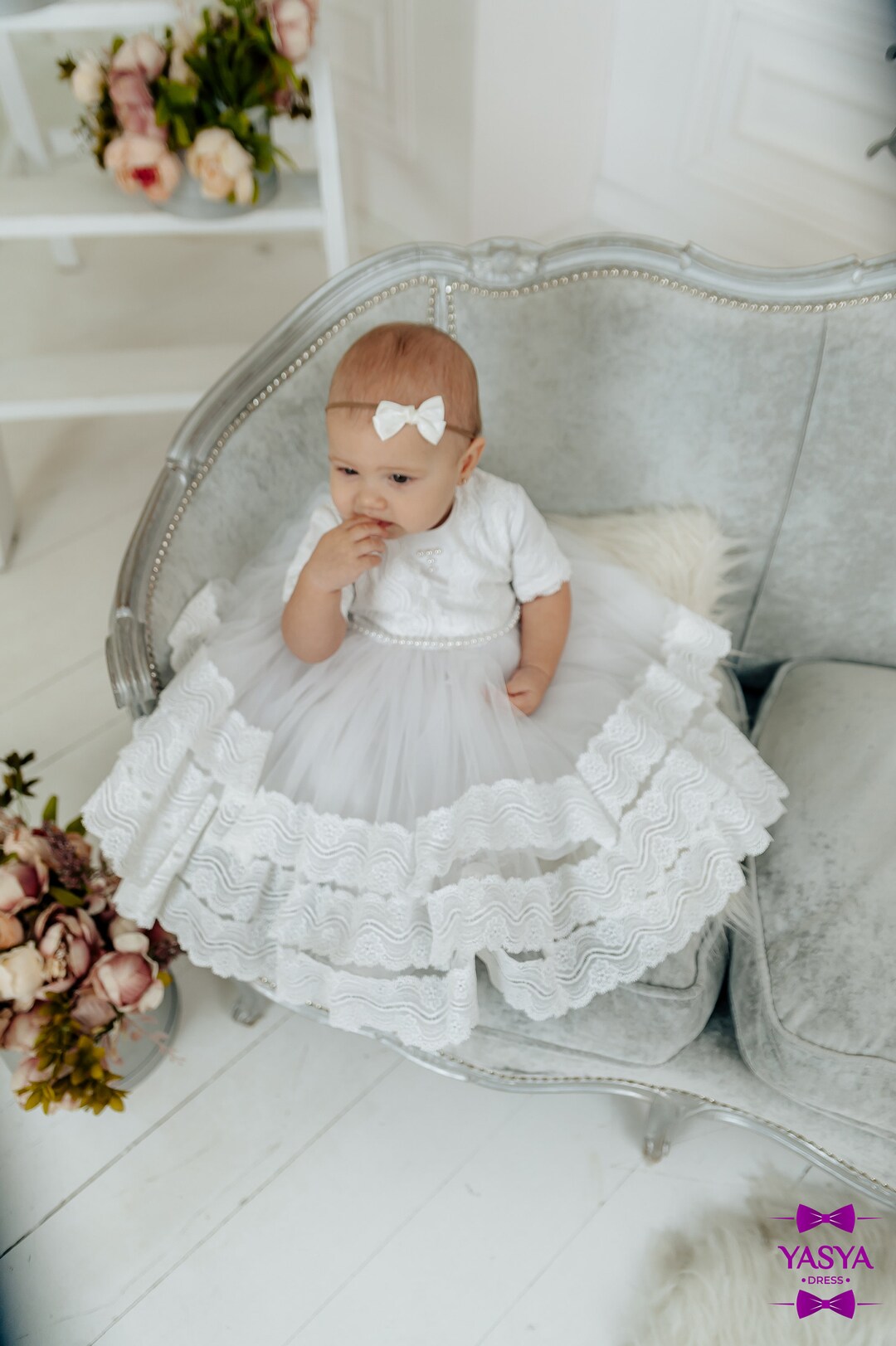 Baptism Dress for Toddler Girl Christening Gown 2t Baptism Etsy