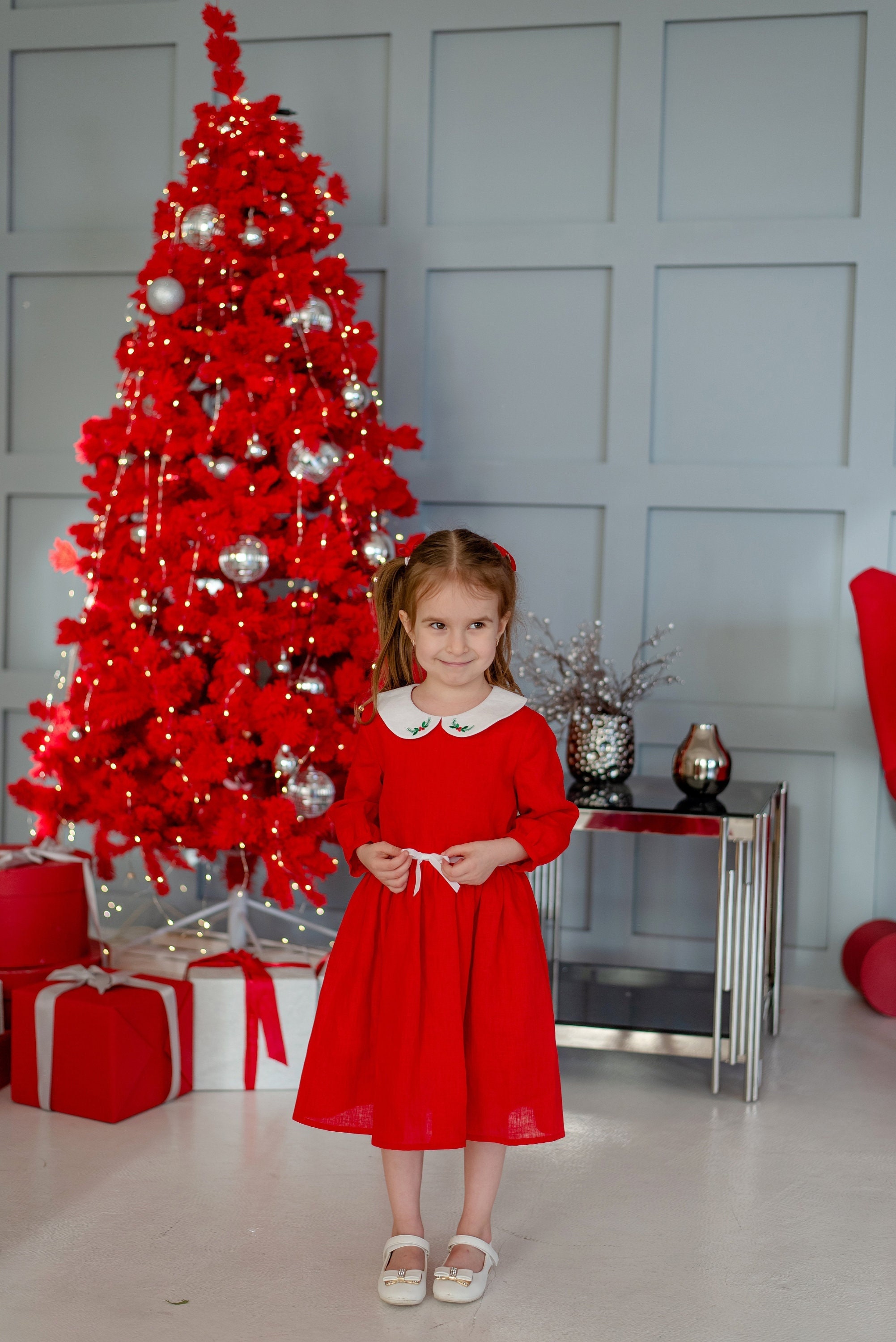 Robe de Noël tout-petit filles, robe rouge de bébé fille de Noël, robe de  fille photoshoot, robe de bébé pour photo de Noël livraison express -   France