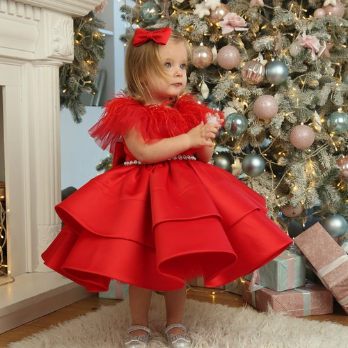 Tutu Tiny Baby Christmas Dress Baby Girl Christmas Dress, Red Tulle Tutu  Romper For Toddler Newborn