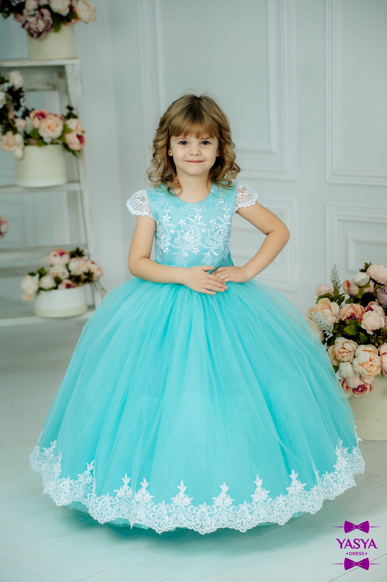 Mint Puffy Girl Dress Birthday Girl Dress Flower Girl Dress Etsy