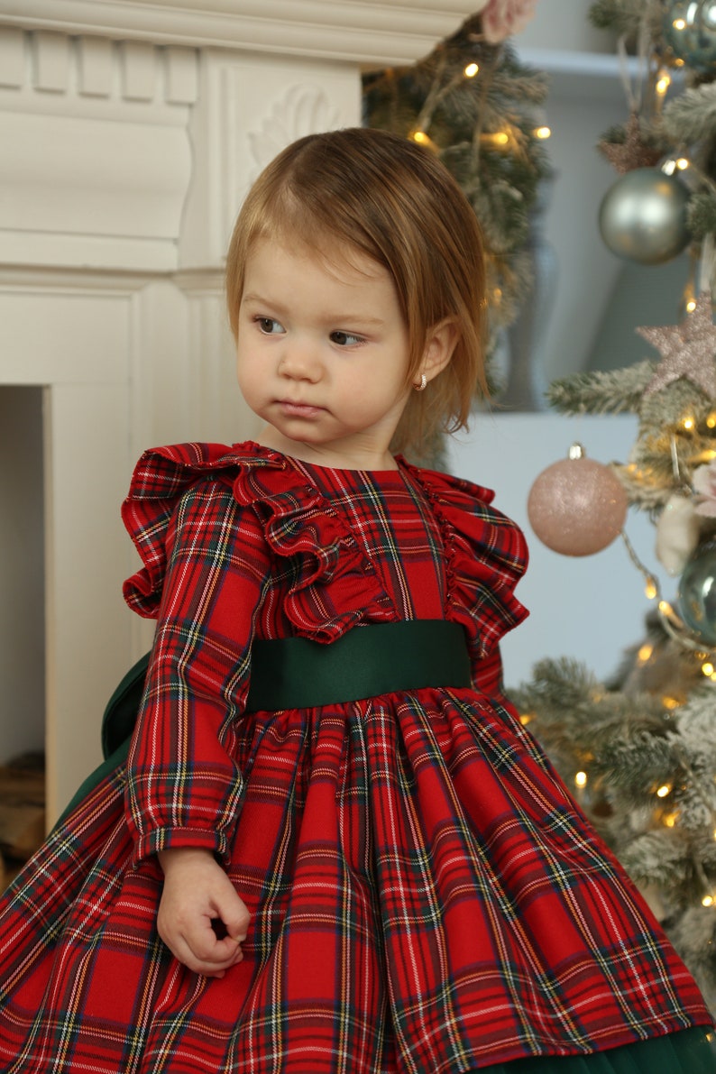 Robe bébé fille de Noël, robe de Noël tout-petit filles, Robe de Noël personnalisée, robe pour Noël, Tenue de Noël Livraison express image 4