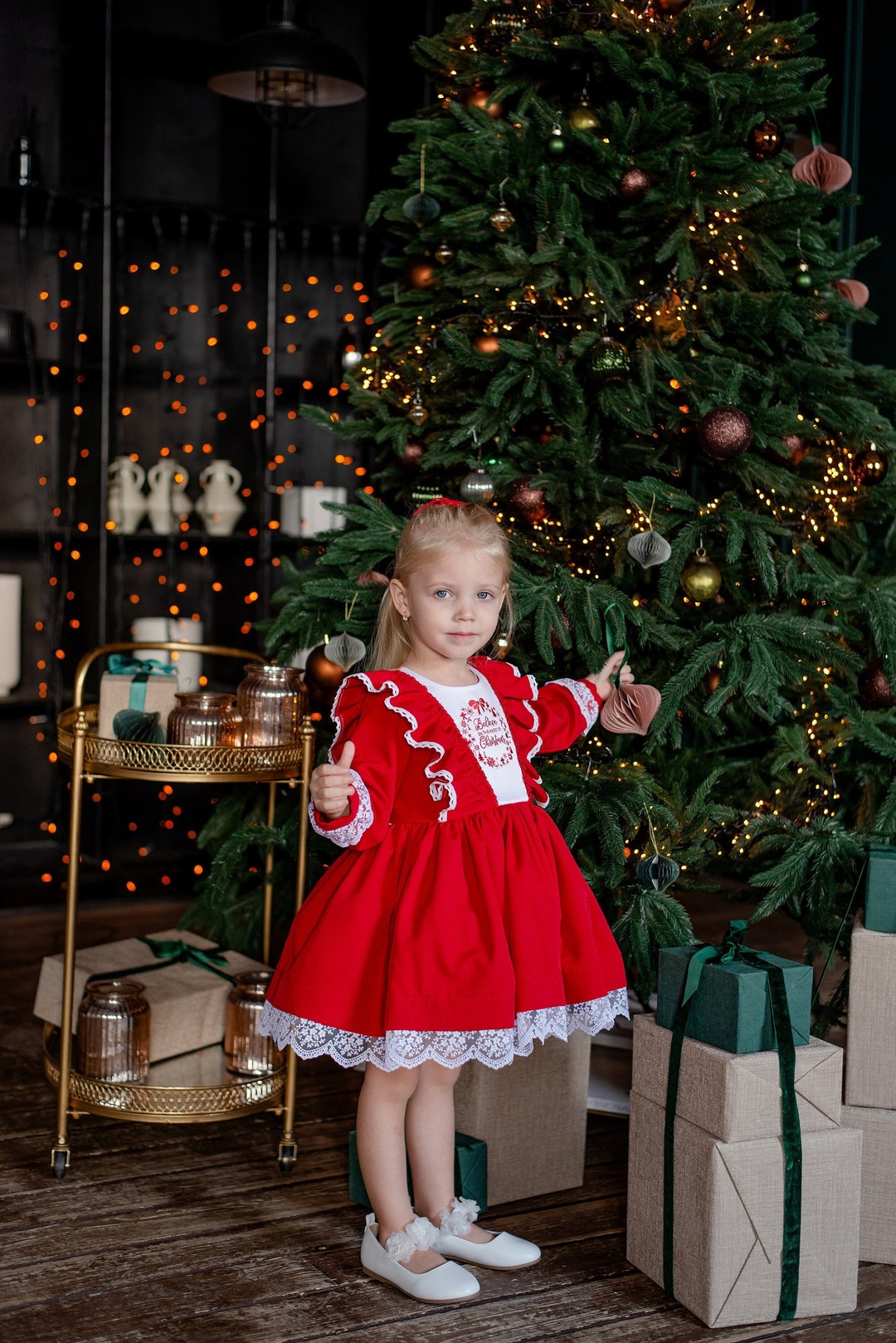 Baby girl hotsell red christmas dress