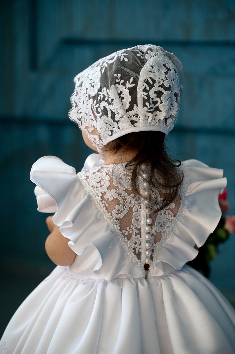 Girls Gold Satin Birthday Dress Baby Baptism Princess Dress
