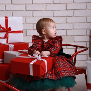 Robe bébé fille de Noël, robe de Noël tout-petit filles, Robe de Noël personnalisée, robe pour Noël, Tenue de Noël Livraison express image 3