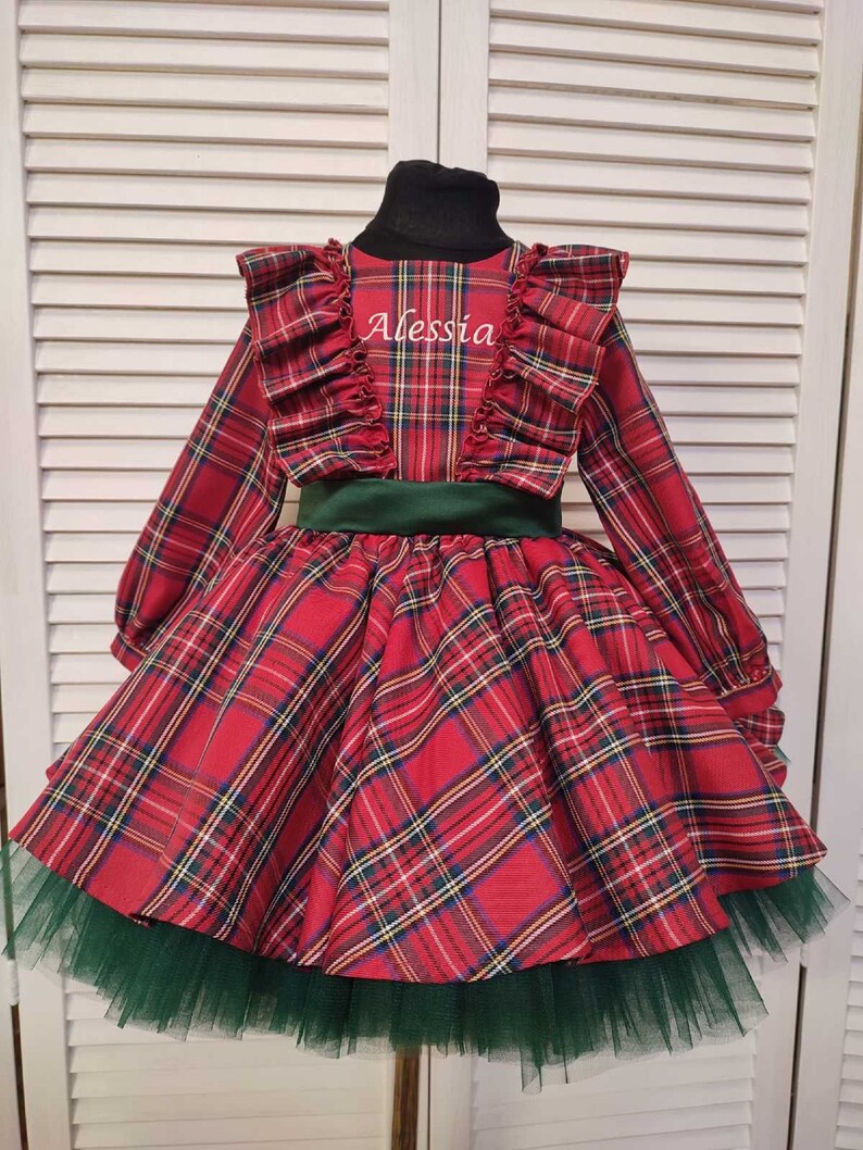 Robe bébé fille de Noël, robe de Noël tout-petit filles, Robe de Noël personnalisée, robe pour Noël, Tenue de Noël Livraison express image 6