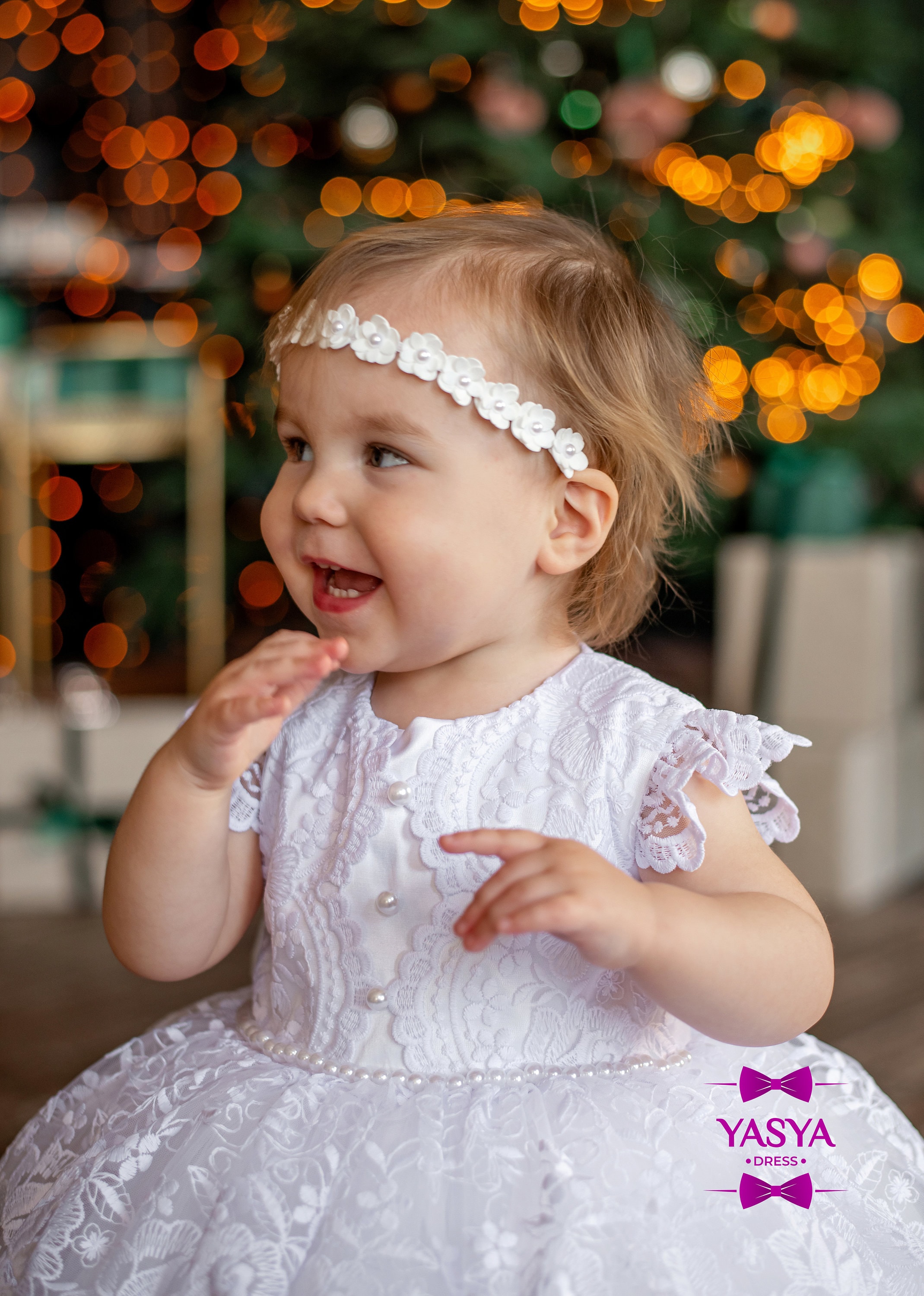 White Christmas Dressbaby Girl Gift Christmas Gift Toddler Etsy