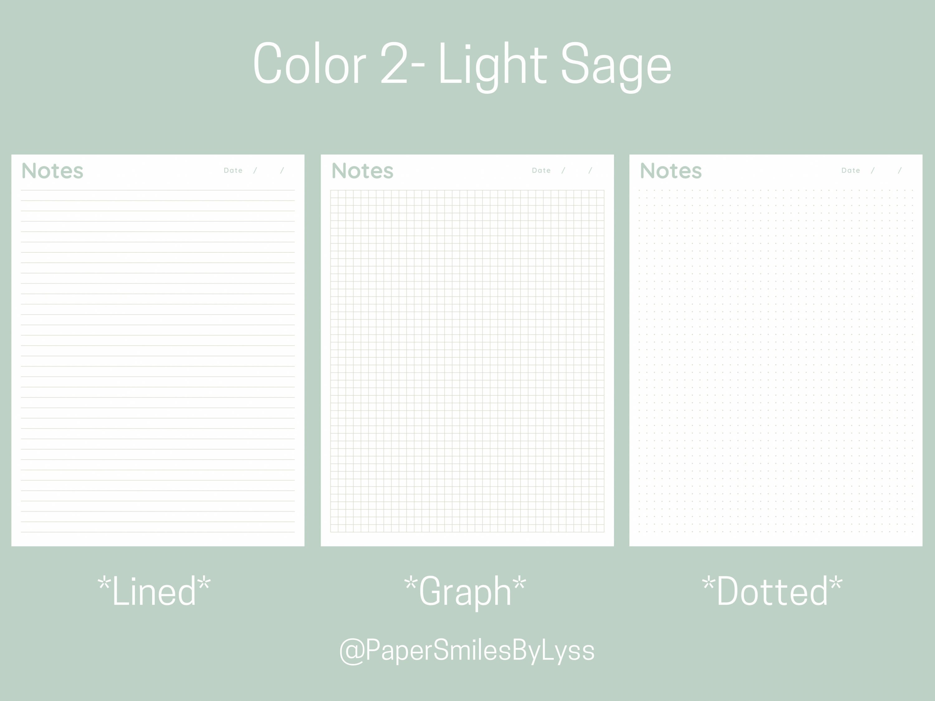 Printable Notes Bundle Simple Stationery Planner Pages Journal Pages ...