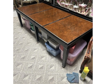 Widdicomb Grand Rapids Burl Top Coffee Table 57x27x19 Mid Century Modern