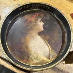 Vintage Dobler Brewing PON Beer Tray 13.25&quot; Litho A Asti Amer Can Co Albany NY