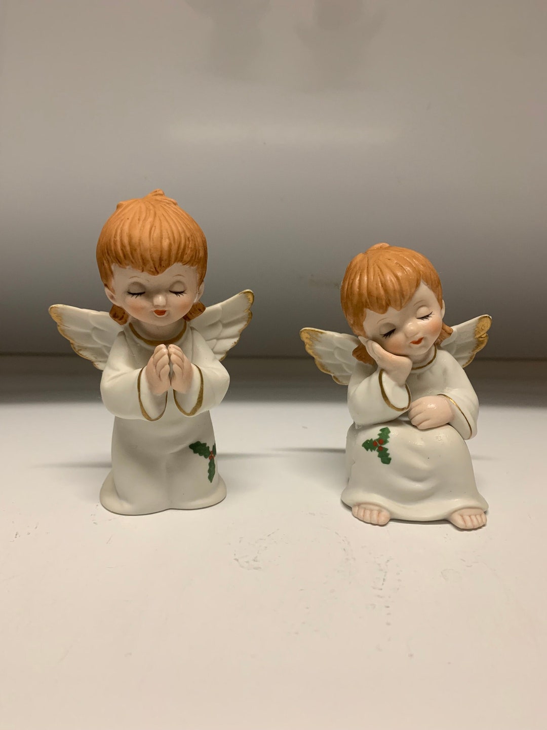 Lefton Vintage Christmas Angel Figurines Etsy
