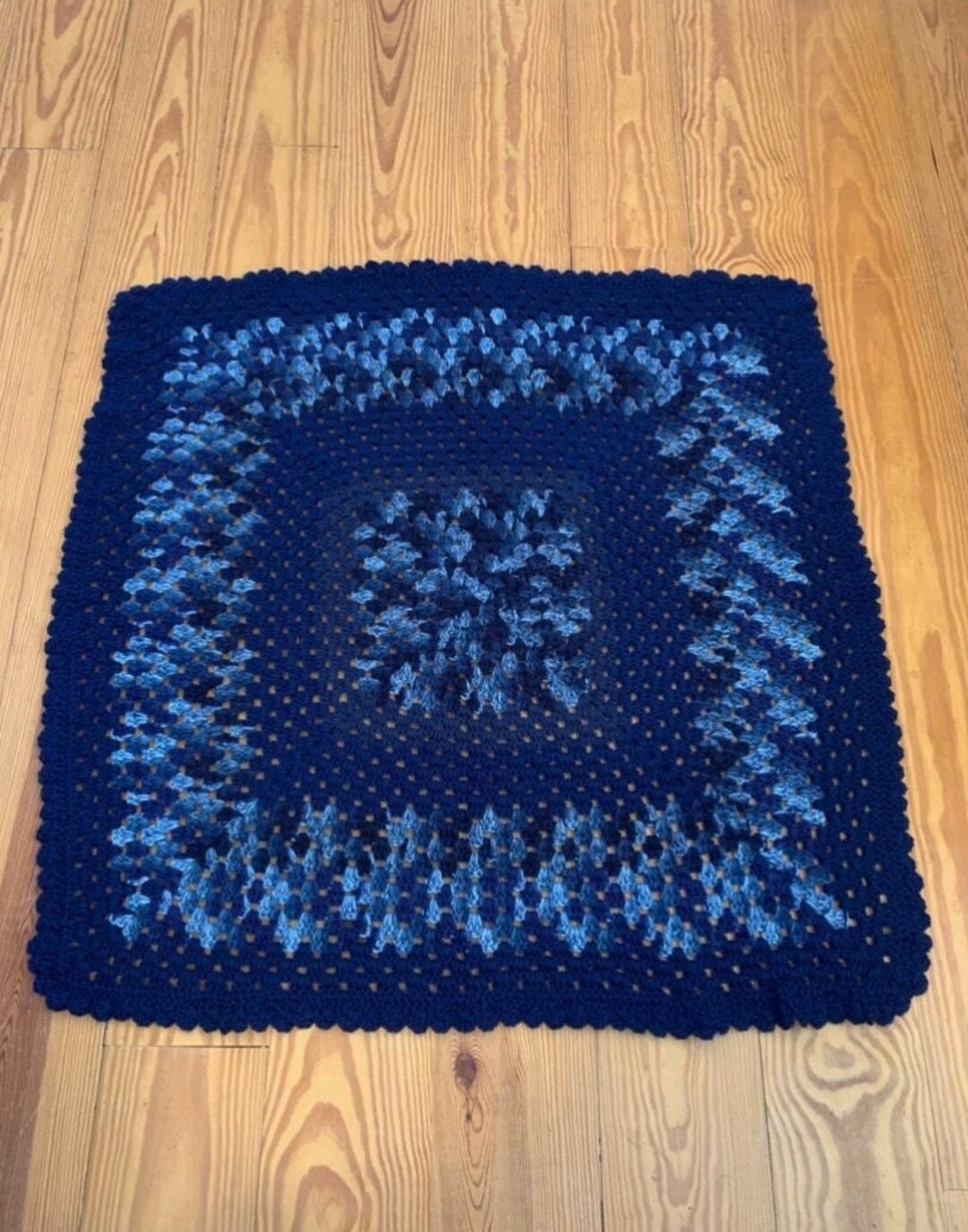 Blue Crocheted Lap Robe Blue Hand Crocheted Blanket Etsy