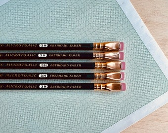 Vintage Eberhard Faber Microtomic Van Dyke Hackwing Pencil in 3H - Single