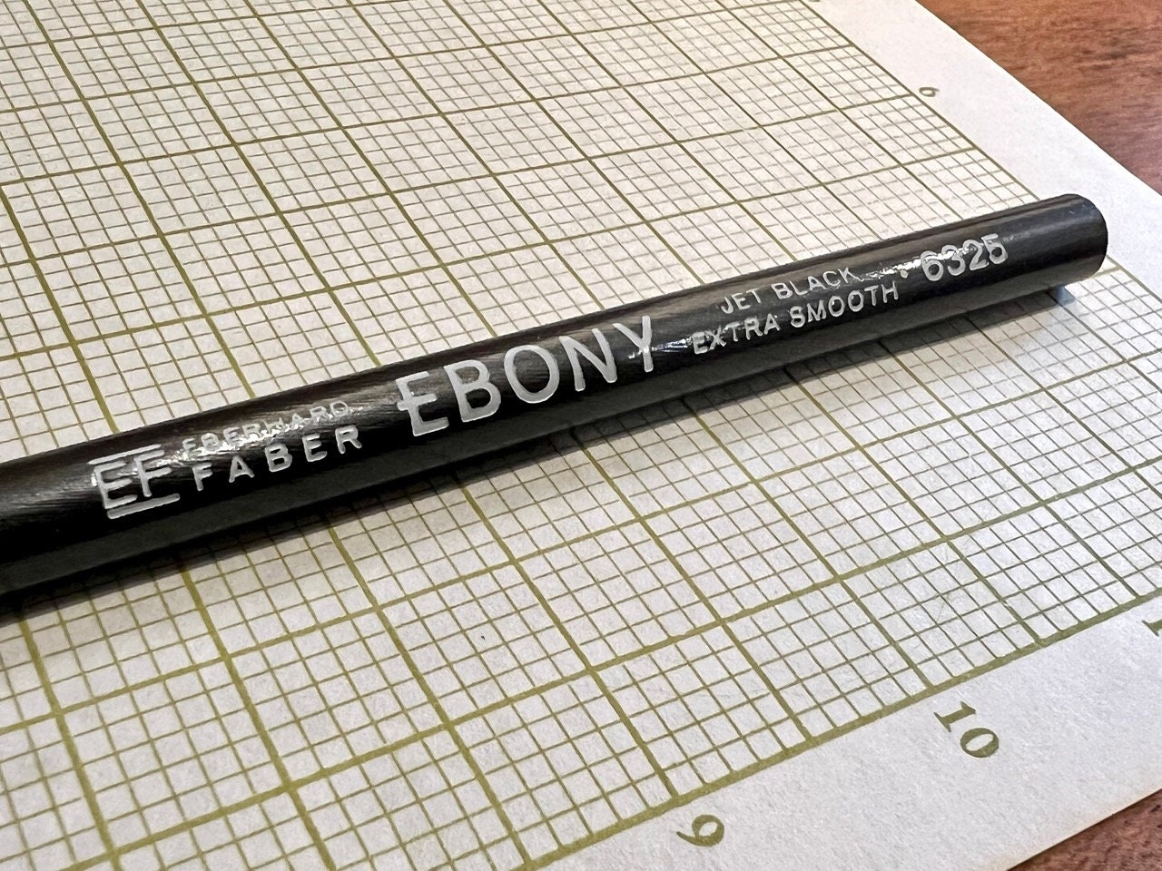 10 Vtg Eberhard Faber Design Ebony 6325 Jet Black Extra Smooth Drawing  Pencils