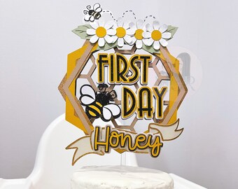 First Bee Day Cake Topper, Bumble Bee 1st Birthday Decoration