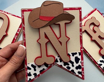 First Rodeo Highchair Banner, Cowboy 1st Birthday Party Decor, Red Bandana Party Decorations