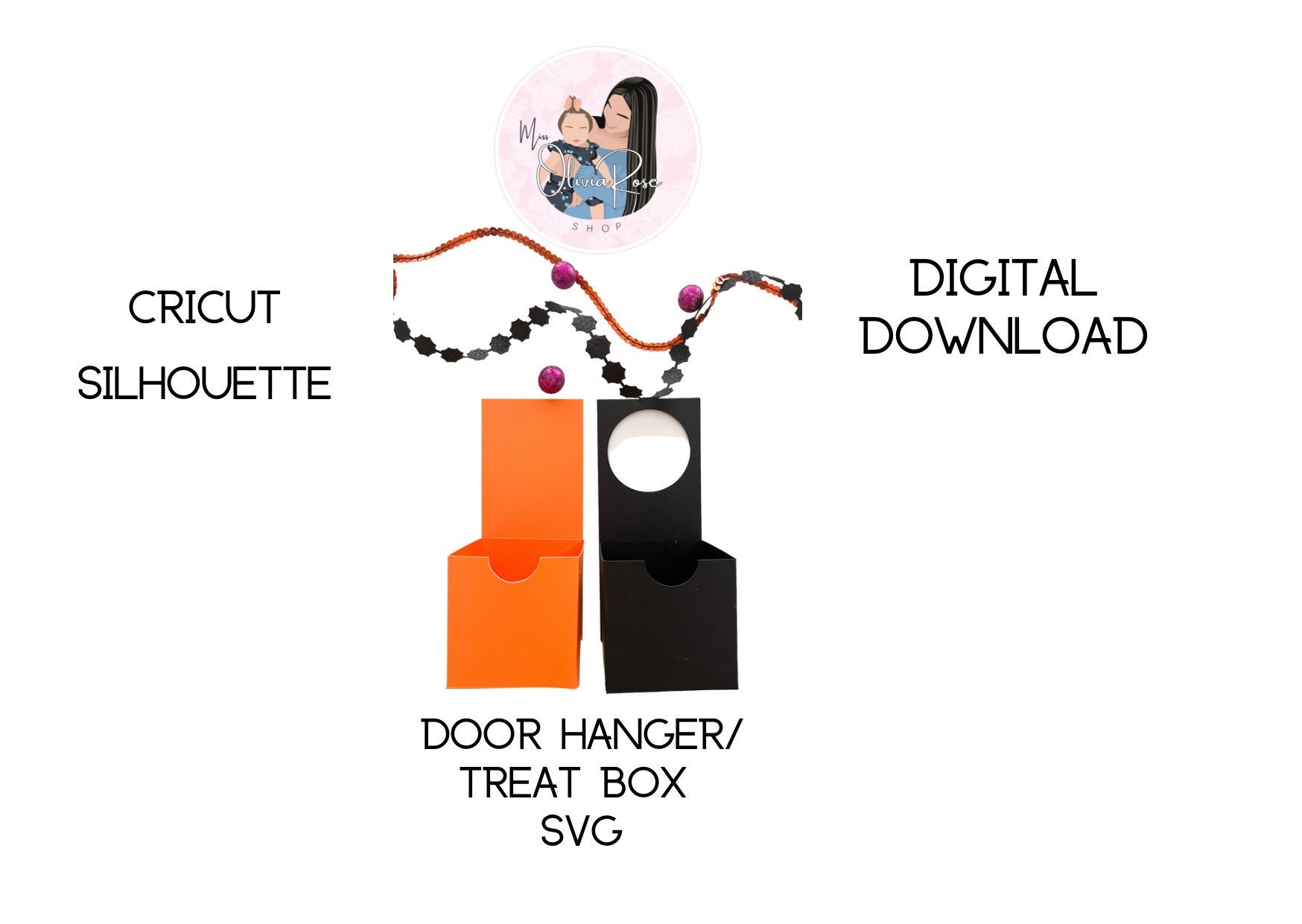 Treat Box SVG Door Hanger Treat Box Digital Download Etsy