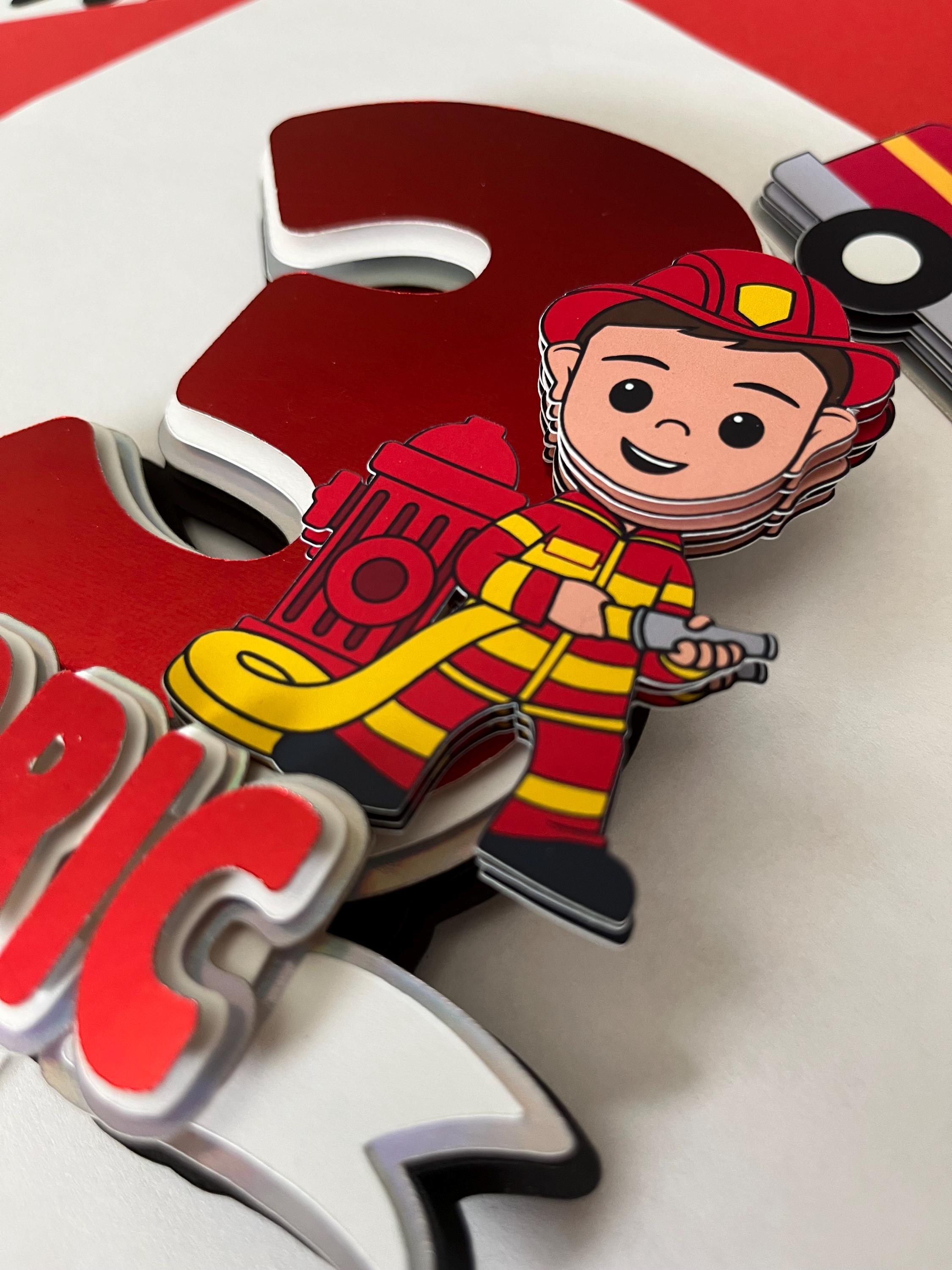 Fire Fighter Topper Firefighter Cake Topper, Fire Truck Birthday, Fireman Party, - Etsy