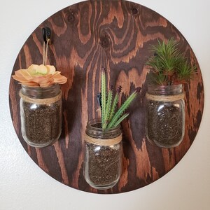 Succulent Home Decor, Mason Jar Wall Decor, Rustic Wall Decor