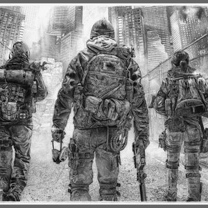 El dibujo a lápiz de la División / impresión de arte / arte de pared / tom clancy