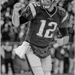 Tom Brady pencil drawing | fan art | art print | nfl | patriots | wall art