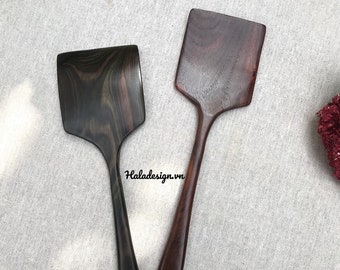 Espátula de ébano, espátula de palisandro (largo x ancho x alto), regalo de cocina personalizado, utensilio de cocina, utensilios para sartén antiadherente, hierro fundido, teflón