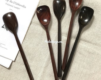 Ebony Wooden Spoons - Hand Carved Wooden Spoon - Wooden Cooking & Serving Spoon - Minimalist wooden spoon - Wooden utensil