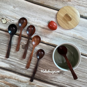 Rosewood Wooden Spoons - Length = 14.5cm (5.7")  -Hand Carved Wooden Spoon - Wooden Cooking & Serving Spoon - Soup Spoon - Granola Spoon