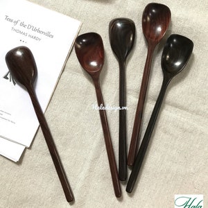 Ebony Wooden Spoons - Hand Carved Wooden Spoon - Wooden Cooking & Serving Spoon - Minimalist wooden spoon - Wooden utensil