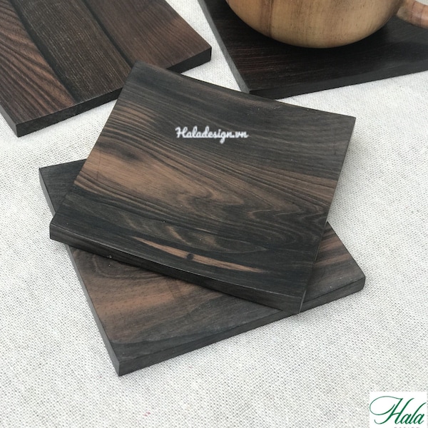 1 pcs Ebony Wood Coaster, Personalized Wooden Coaster, Hard Wood Coaster , Custom Gift, Drink Coaster, Coaster Set