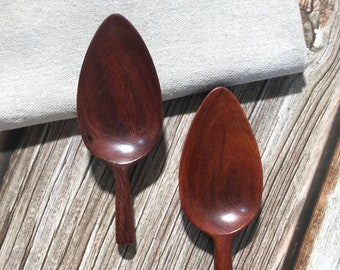 Leaf Rosewood Spoon- Hand Carved Wooden Spoon - Wooden Scoop - Rutic Decor - Wooden Spoon Crafts - Natural eco - Tea & Coffee scoop