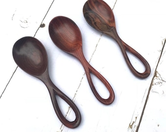 Rosewood Handmade Spoon- Cute Fish Wooden Spoon - Wooden Scoop - Custom gift - Wooden Spoon Crafts  - Tea & Coffee scoop