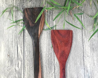 Ebony Spatula, Rosewood Spatula L=9.5", Personalised Cooking Gift,  Cooking Spoon Utensil, Untensil for non stick pan, cast iron, Teflon