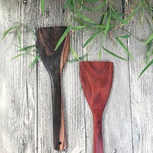 Ebony Spatula, Rosewood Spatula L=9.5&quot;, Personalised Cooking Gift,  Cooking Spoon Utensil, Untensil for non stick pan, cast iron, Teflon