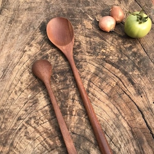 Wooden Spoons - Hand Carved Wooden Spoon - Wooden Cooking & Serving Spoon - Kitchen Decor - Minimalist wooden spoon - Drinking Spoon