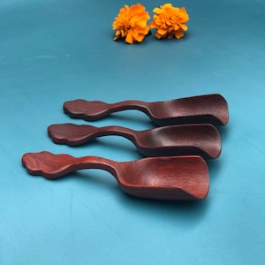 Rosewood Scoop Hand Carved Wooden Spoon Wooden Scoop Kitchen Houseware Wooden Spoon Crafts Wooden Scoop Tea & Coffee scoop image 1