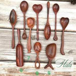 Assort design rosewood Spoon- Hand Carved Wooden Spoon - Custom spoon - Serving Spoon - Wood Gift - Natural Timber Tableware