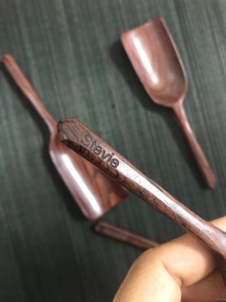 Rosewood Scoop Hand Carved Wooden Spoon Wooden Scoop Kitchen Houseware Wooden Spoon Crafts Wooden Scoop Tea & Coffee scoop image 6