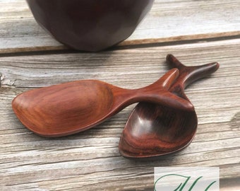 Personalised Rosewood Fish Shape Spoon- Cute Fish Wooden Spoon - Wooden Scoop - Custom gift - Wooden Spoon Crafts  - Tea & Coffee scoop