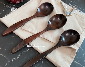 Rosewood Wooden Spoons - Length = 15cm (5.9")  -Hand Carved Wooden Spoon - Wooden Cooking & Serving Spoon - Minimalist wooden spoon