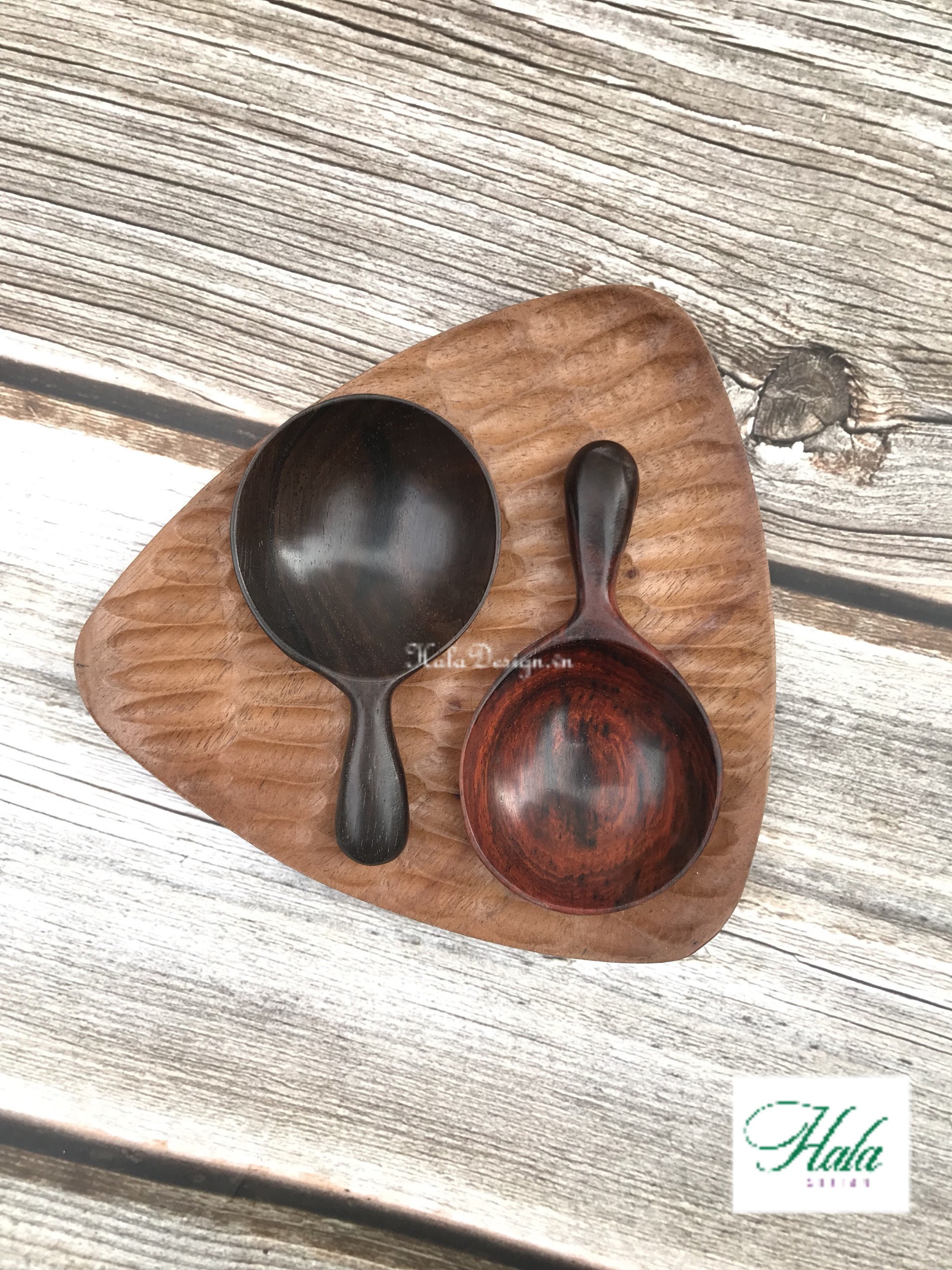 アソートデザイン ローズウッドスプーン - 手彫り木製スプーン