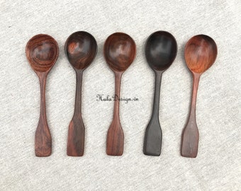 アソートデザイン ローズウッドスプーン - 手彫り木製スプーン