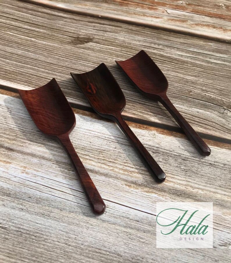 Rosewood Scoop Hand Carved Wooden Spoon Wooden Scoop Kitchen Houseware Wooden Spoon Crafts Wooden Scoop Tea & Coffee scoop image 2