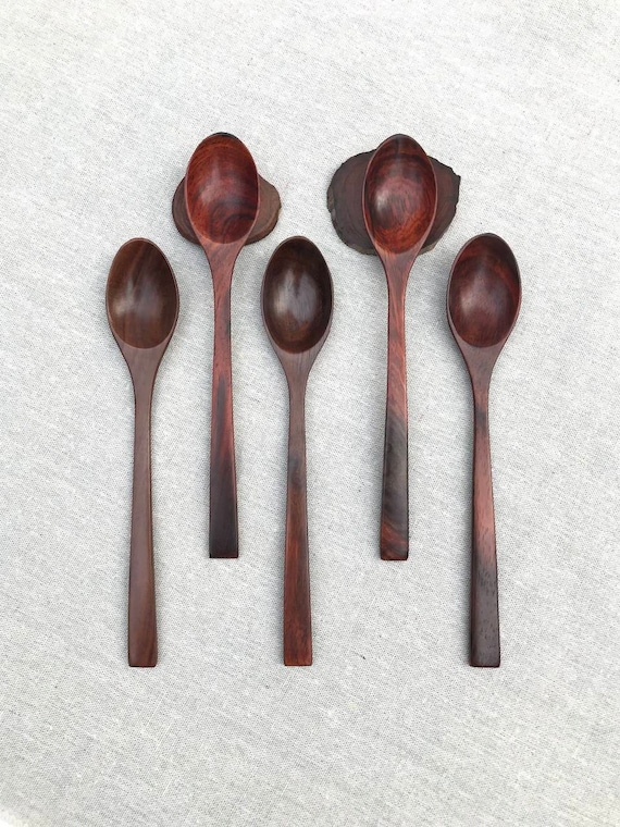 Ebony Rosewood Spoon- Hand Carved Wooden Spoon - Wooden Cooking & Serving Spoon - Rutic Decor - Wooden Spoon Crafts - Ebony Utensil