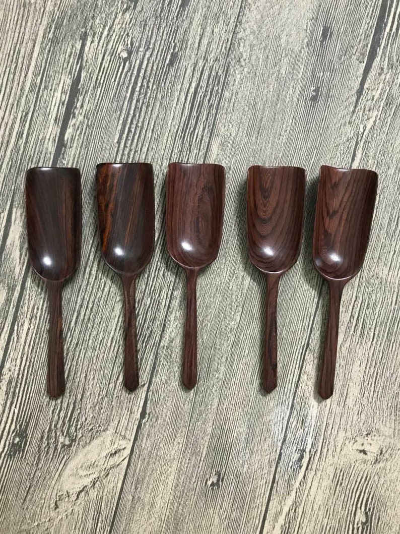 Rosewood Scoop Hand Carved Wooden Spoon Wooden Scoop Kitchen Houseware Wooden Spoon Crafts Wooden Scoop Tea & Coffee scoop image 3