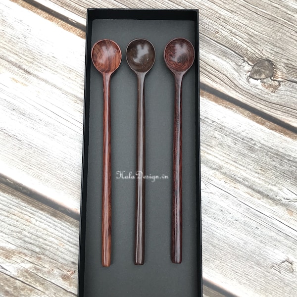 Personalised Rosewood Spoon- Hand Carved Wooden Spoon - Serving Spoon - Wooden Utensil- Long Spoon - Stirring Spoon - Round Spoon