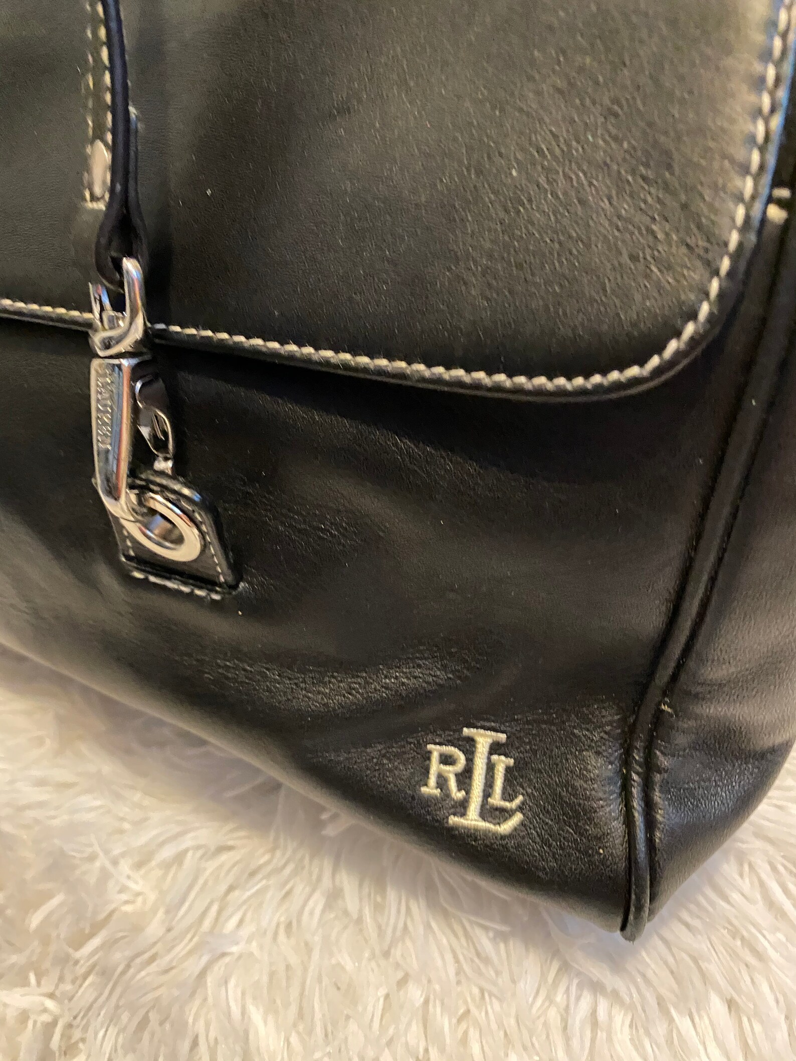 Vintage unique Ralph Lauren RLL black purse 8H x 14W x 5W open Etsy