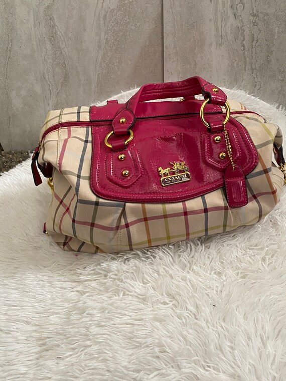 COACH unique vintage purse with pink trim 15W 8H