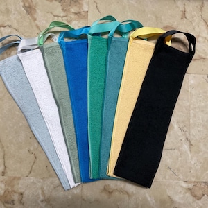Terry Cloth Back Scrubber with Handles - 31" Long Back Cotton  Washcloth