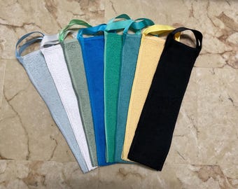 Terry Cloth Back Scrubber with Handles - 31" Long Back Cotton  Washcloth